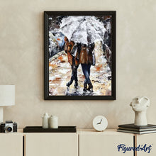 Load image into Gallery viewer, paint by numbers | Couple under an umbrella | advanced romance | FiguredArt