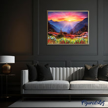 Load image into Gallery viewer, paint by numbers | sunrise in the mountain | new arrivals landscapes mountains flowers advanced | FiguredArt