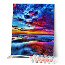 Load image into Gallery viewer, paint by numbers | cloudy sky with beautiful reflection | new arrivals landscapes intermediate | FiguredArt