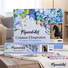 Load image into Gallery viewer, paint by numbers | black horse in the forest | new arrivals animals horses intermediate | FiguredArt