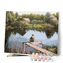 Load image into Gallery viewer, paint by numbers | Fisherman on the River | easy landscapes | FiguredArt