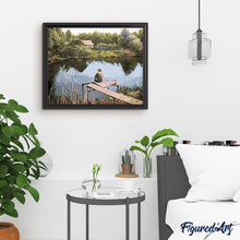 Load image into Gallery viewer, paint by numbers | Fisherman on the River | easy landscapes | FiguredArt