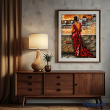 Load image into Gallery viewer, paint by numbers | Beautiful Woman in Red Dress | advanced romance | FiguredArt