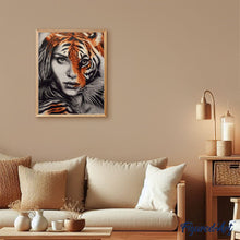 Load image into Gallery viewer, Paint by numbers | The Tiger Woman | animals intermediate portrait tigers | Figured'Art