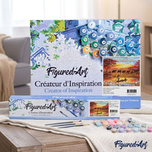 Load image into Gallery viewer, paint by numbers | Sunset with Elephants | animals elephants intermediate landscapes world | FiguredArt