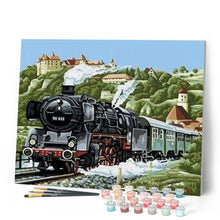Load image into Gallery viewer, paint by numbers | Steam locomotive | intermediate landscapes | FiguredArt