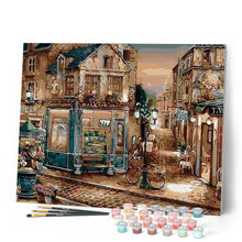 Load image into Gallery viewer, paint by numbers | Bicycle near the Vintage Gallery | advanced cities | FiguredArt