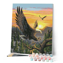 Load image into Gallery viewer, paint by numbers | Eagle at Sunrise | animals birds eagles easy landscapes | FiguredArt