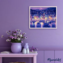 Load image into Gallery viewer, paint by numbers | Coastal city at Night | advanced cities | FiguredArt