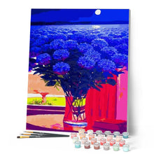Load image into Gallery viewer, paint by numbers | Blue hydrangeas | advanced flowers landscapes | FiguredArt