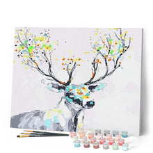 Load image into Gallery viewer, paint by numbers | Deer with colored wood | animals deer easy | FiguredArt