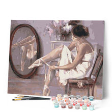 Load image into Gallery viewer, paint by numbers | Preparing ballerina shoes | dance easy | FiguredArt