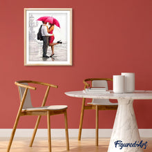 Load image into Gallery viewer, Paint by numbers | Man and woman with red umbrella | intermediate romance | Figured'Art