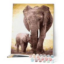 Load image into Gallery viewer, paint by numbers | Elephant and calf | animals elephants intermediate | FiguredArt