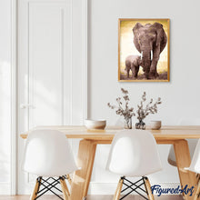 Load image into Gallery viewer, paint by numbers | Elephant and calf | animals elephants intermediate | FiguredArt
