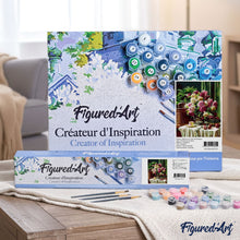 Load image into Gallery viewer, paint by numbers | Cup of coffee and lovely bouquet | advanced flowers | FiguredArt
