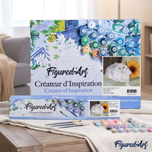 Load image into Gallery viewer, paint by numbers | White Cat and Sunflower | animals cats intermediate | FiguredArt