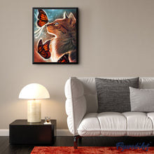 Load image into Gallery viewer, Paint by numbers | Cat and Butterflies | animals cats advanced butterflies | Figured'Art