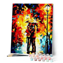 Load image into Gallery viewer, paint by numbers | Kiss under the Rain | intermediate romance | FiguredArt