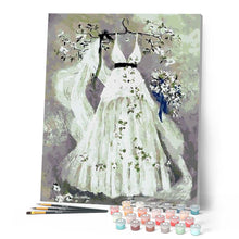 Load image into Gallery viewer, paint by numbers | White Wedding dress | flowers intermediate romance | FiguredArt