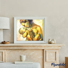 Load image into Gallery viewer, paint by numbers | Nude Mother and Child | intermediate nude romance | FiguredArt