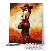 Load image into Gallery viewer, paint by numbers | Woman with red hat | advanced romance | FiguredArt