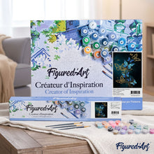 Load image into Gallery viewer, paint by numbers | gold and blue butterflies | new arrivals animals butterflies intermediate | FiguredArt