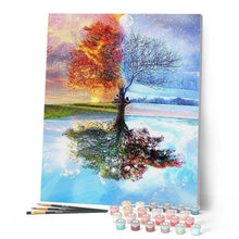 Load image into Gallery viewer, paint by numbers | 4 Seasons Tree | advanced landscapes trees | FiguredArt