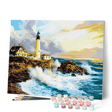 Load image into Gallery viewer, paint by numbers | Storm near the Lighthouse | intermediate landscapes | FiguredArt