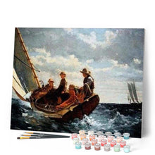 Load image into Gallery viewer, paint by numbers | Children on a Sailboat | advanced ships and boats | FiguredArt