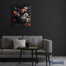 Load image into Gallery viewer, paint by numbers | black panther in the foliage and birds | new arrivals animals panthers birds intermediate | FiguredArt