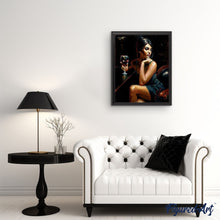 Load image into Gallery viewer, paint by numbers | Young Woman Drinking Wine | intermediate romance | FiguredArt