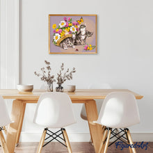 Load image into Gallery viewer, paint by numbers | Cat playing with a Butterfly | animals butterflies cats easy flowers | FiguredArt