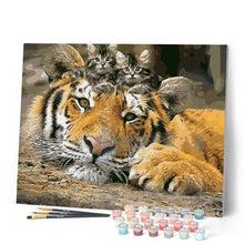 Load image into Gallery viewer, paint by numbers | Kittens and Tiger | animals cats easy tigers | FiguredArt