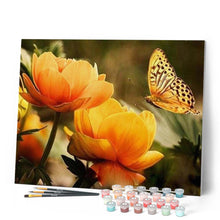 Load image into Gallery viewer, paint by numbers | Yellow Flower and Butterfly | animals butterflies easy flowers | FiguredArt