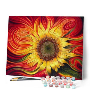 Paint by numbers - Red Sunflower – Figured'Art