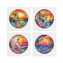 Load image into Gallery viewer, Mini Diamond Painting 15x20cm (4 pieces) - Tropical Birds And Sunset