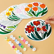 Load image into Gallery viewer, Mini Paint by Numbers Set - Discs Ø20cm (6 pieces) - Bloom Collection