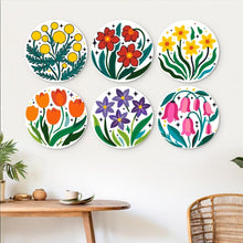 Load image into Gallery viewer, Mini Paint by Numbers Set - Discs Ø20cm (6 pieces) - Bloom Collection