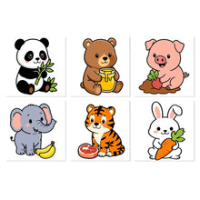 Load image into Gallery viewer, Mini Paint by Numbers Set 20x20cm (6 pieces) - Cute and Hungry Figured'Art