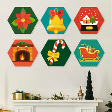 Load image into Gallery viewer, Mini Paint by Numbers Set - Hexagons (6 pieces) - Festive Set