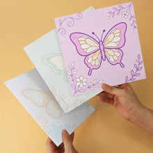 Load image into Gallery viewer, Mini Paint by Numbers Set 20x20cm (6 pieces) - Pastel Butterflies 1