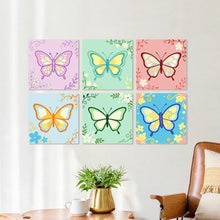 Load image into Gallery viewer, Mini Paint by Numbers Set 20x20cm (6 pieces) - Pastel Butterflies 1