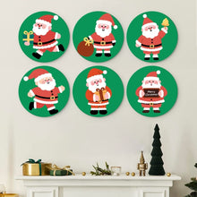 Load image into Gallery viewer, Mini Paint by Numbers Set - Discs Ø20cm (6 pieces) - Santa Moments