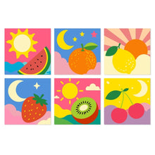 Load image into Gallery viewer, Mini Paint by Numbers Set 20x20cm (6 pieces) - Fruit and Celestial Pop Figured'Art
