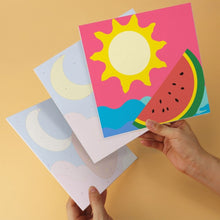 Load image into Gallery viewer, Mini Paint by Numbers Set 20x20cm (6 pieces) - Fruit and Celestial Pop