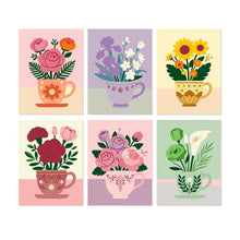 Load image into Gallery viewer, Mini Paint by Numbers Set 15x20cm (6 pieces) - Teacup Blooms Figured'Art