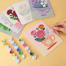 Load image into Gallery viewer, Mini Paint by Numbers Set 15x20cm (6 pieces) - Teacup Blooms