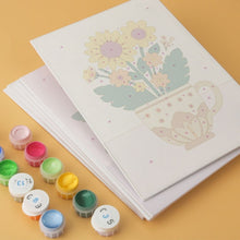 Load image into Gallery viewer, Mini Paint by Numbers Set 15x20cm (6 pieces) - Teacup Blooms
