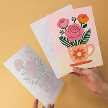 Load image into Gallery viewer, Mini Paint by Numbers Set 15x20cm (6 pieces) - Teacup Blooms